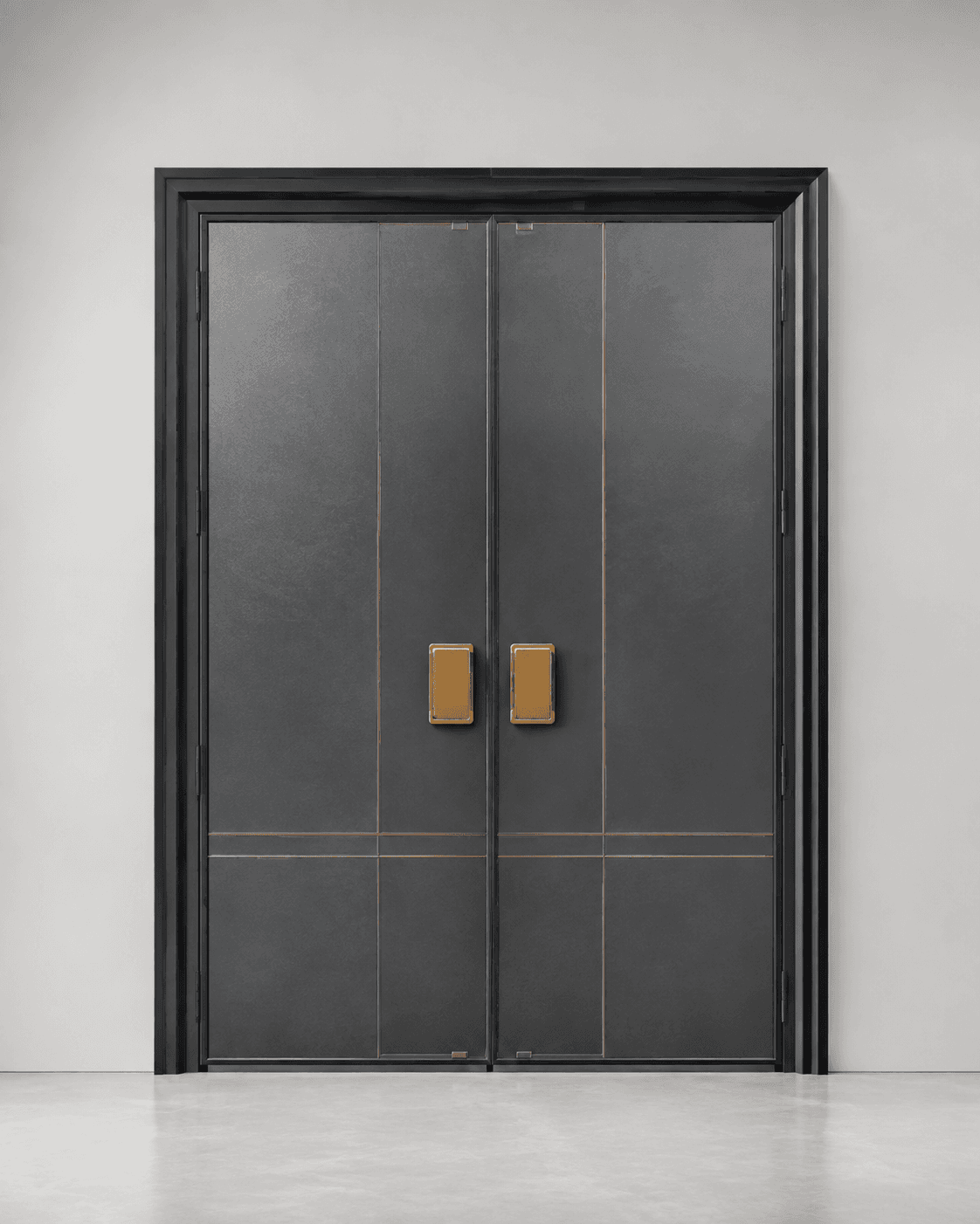 Black zinc-alloy double entrance door