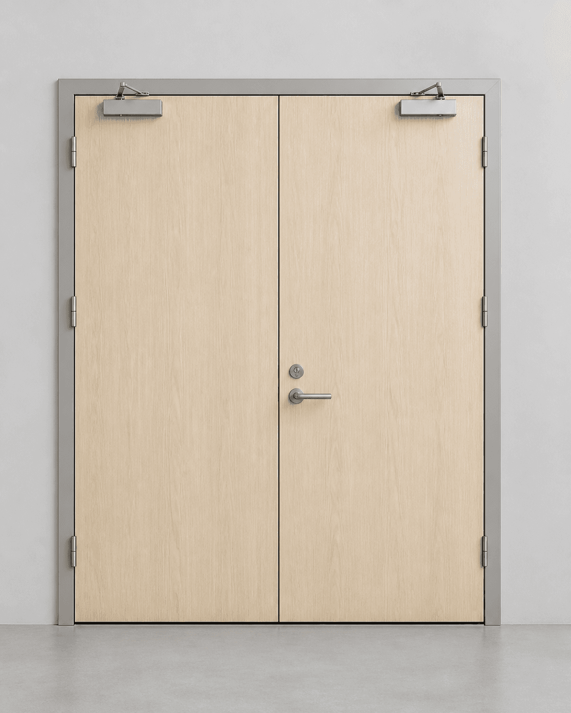 Timber-look steel-wood fire door